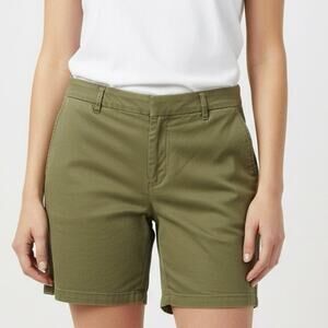 GAP Boyfriend Roll Up Khaki Shorts Women’s 16 Olive Army Green Casual Travel